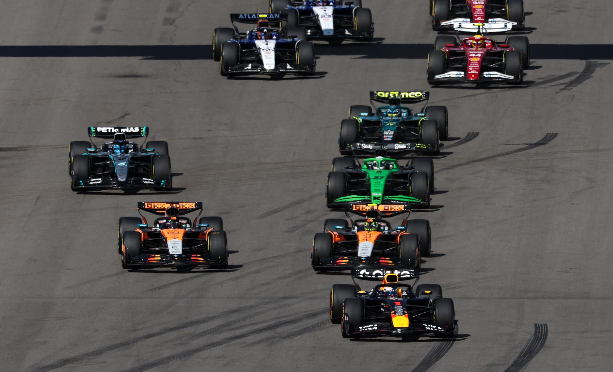 Ustawienie na starcie wyścigu F1 (GP USA 2025)